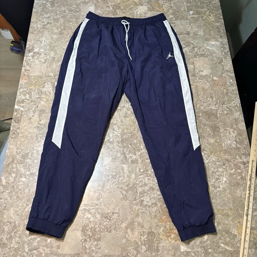Nike Air Jordan Track Pants Mens 2XL Blue Diamond Nylon Crinkly Gym AQ2686
